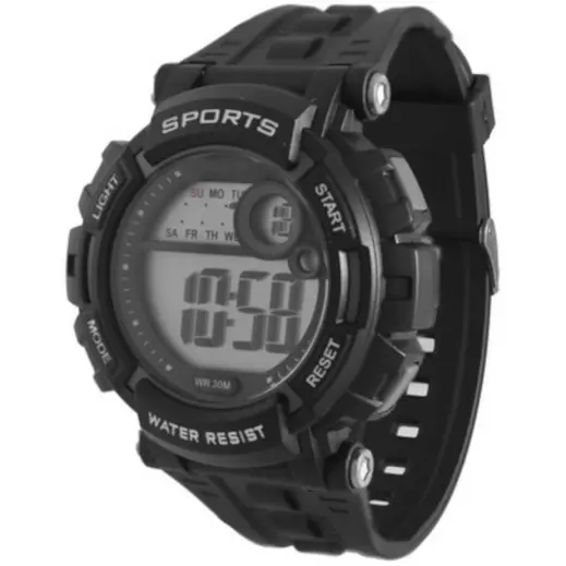 LCD WR 30M Sports Watch Side